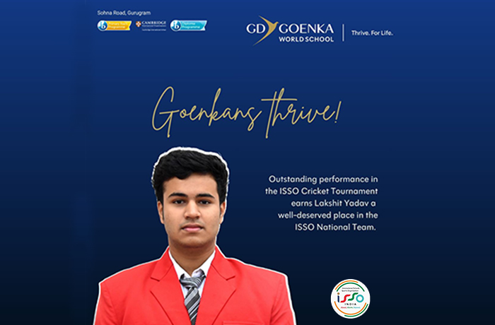 GD Goenka World School Student Lakshit Yadav Shines at ISSO Tournament, Earns Selection in ISSO National Cricket Team